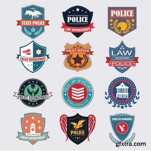 Police Badges - 10x EPS