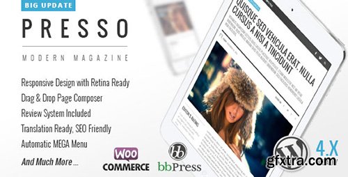 ThemeForest - PRESSO v2.0.1 - Clean & Modern Magazine Theme - 6335504