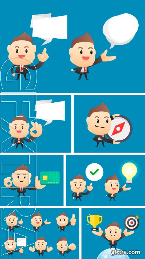 Stock Vectors - Businessman in different pose - vector illustration