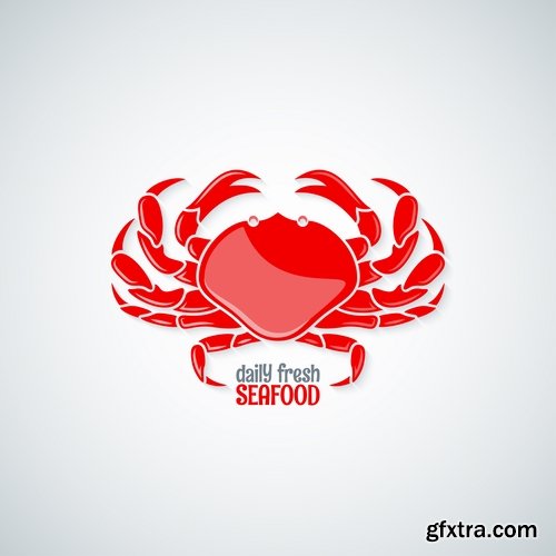 Collection of vector image cartoon crab sea dweller 25 EPS