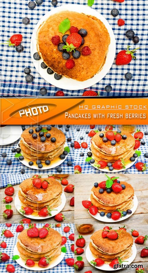 Stock Photo - Pancakes with fresh berries