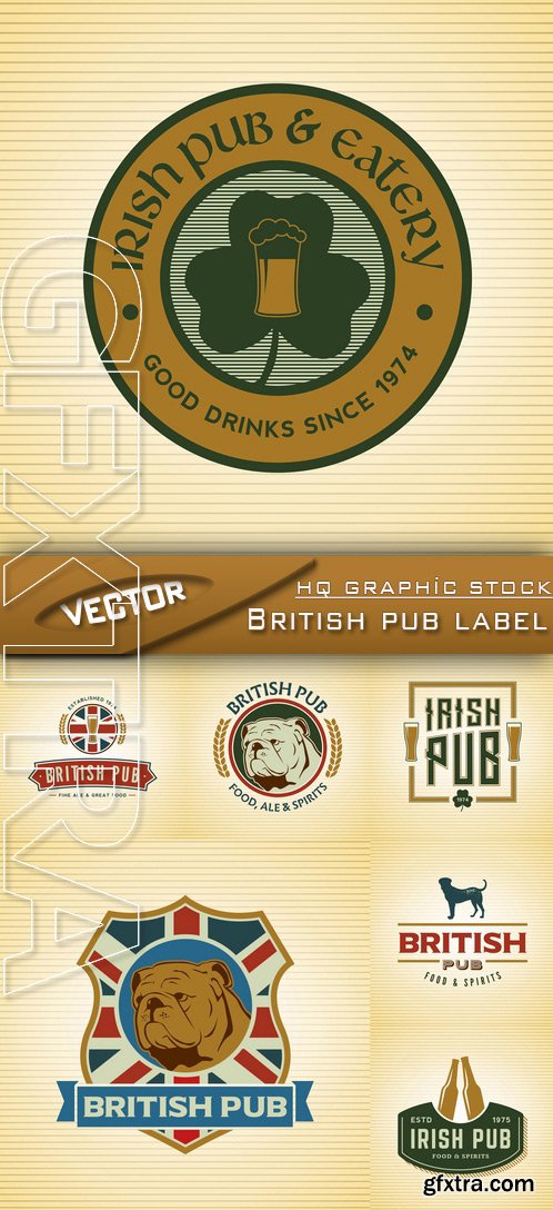 Stock Vector - British pub label