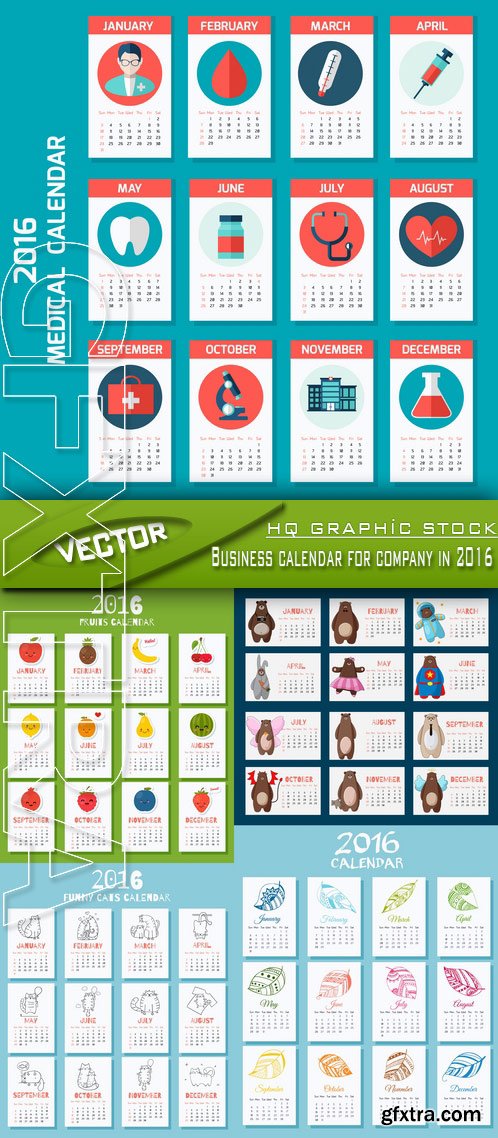 Stock Vector - Business calendar for company in 2016