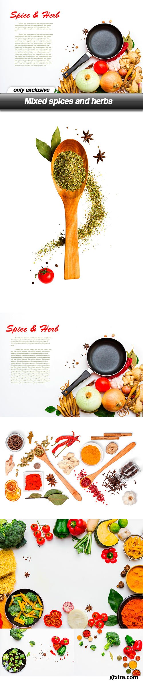 Mixed spices and herbs - 6 UHQ JPEG