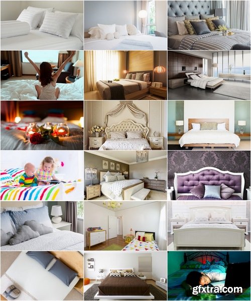 Collection interior bedroom bed woman on the bed mattress pillow blanket  25 HQ Jpeg