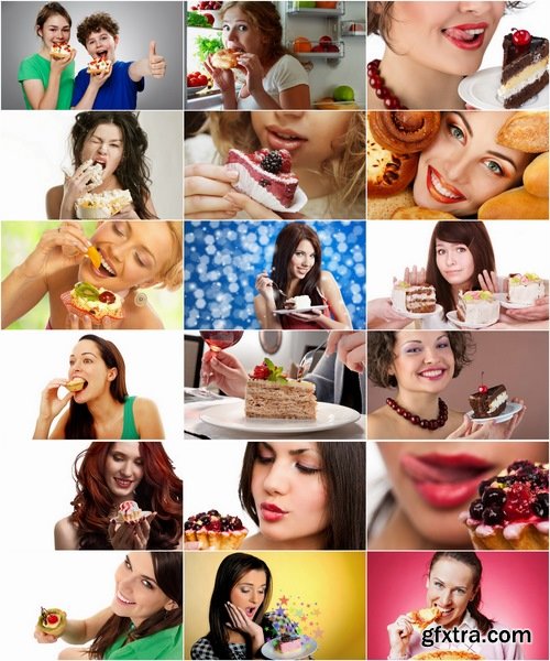 Collection Beautiful girl has sweet pastry cake cream pie 25 HQ Jpeg