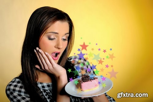 Collection Beautiful girl has sweet pastry cake cream pie 25 HQ Jpeg