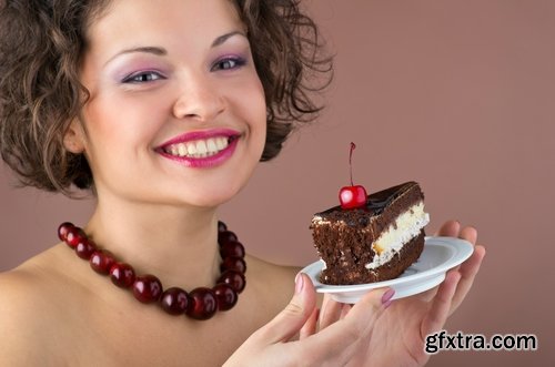 Collection Beautiful girl has sweet pastry cake cream pie 25 HQ Jpeg