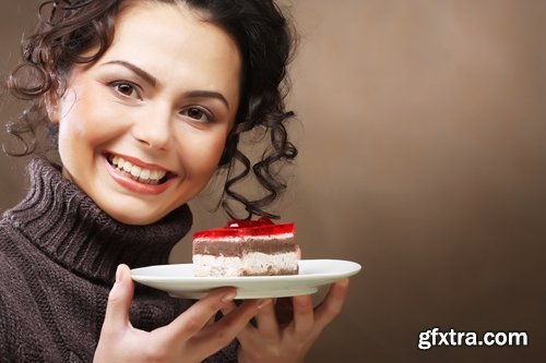 Collection Beautiful girl has sweet pastry cake cream pie 25 HQ Jpeg