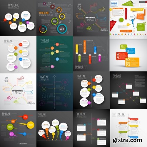 Collection of vector image conceptual business infographics #7-25 Eps