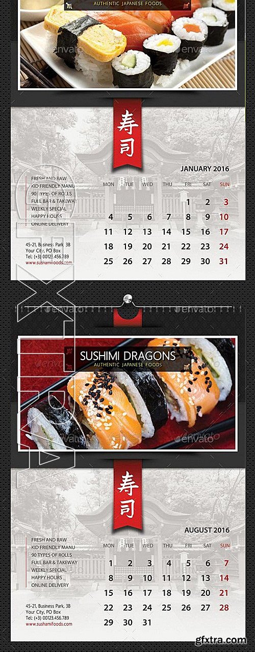 GraphicRiver - 3 in 1 Wall Calendar 2016 Bundle V13 12244682