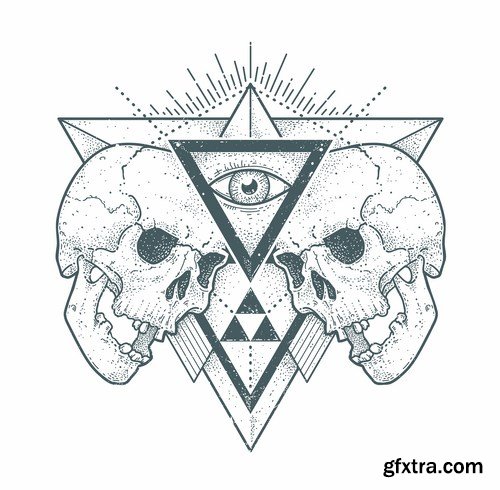 Dotwork Skull Prints