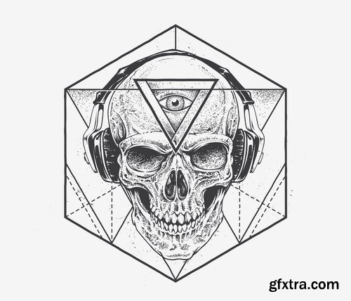 Dotwork Skull Prints