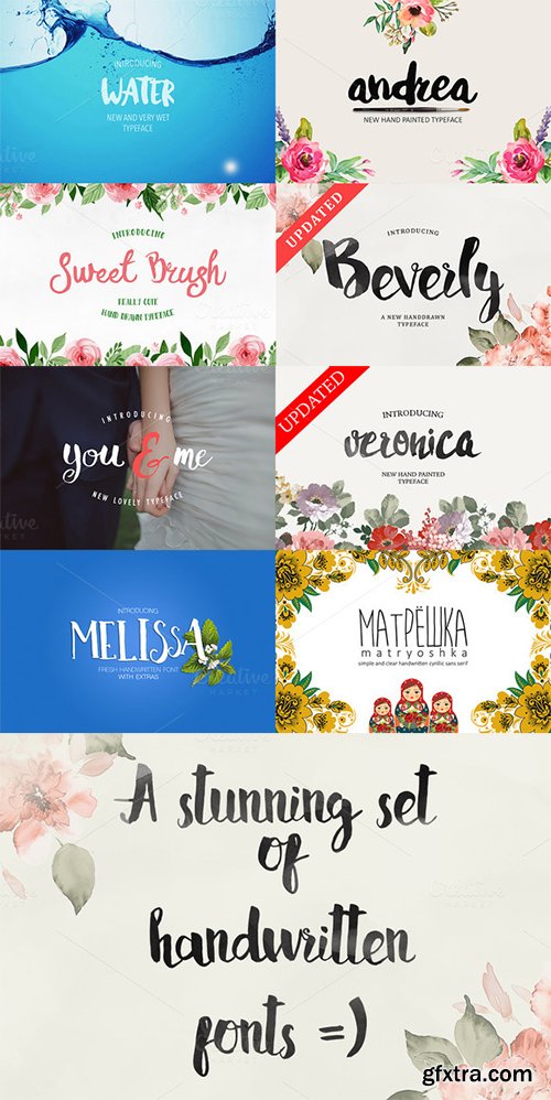 CM Hand Drawn Font Bundle 8 in 1 328043