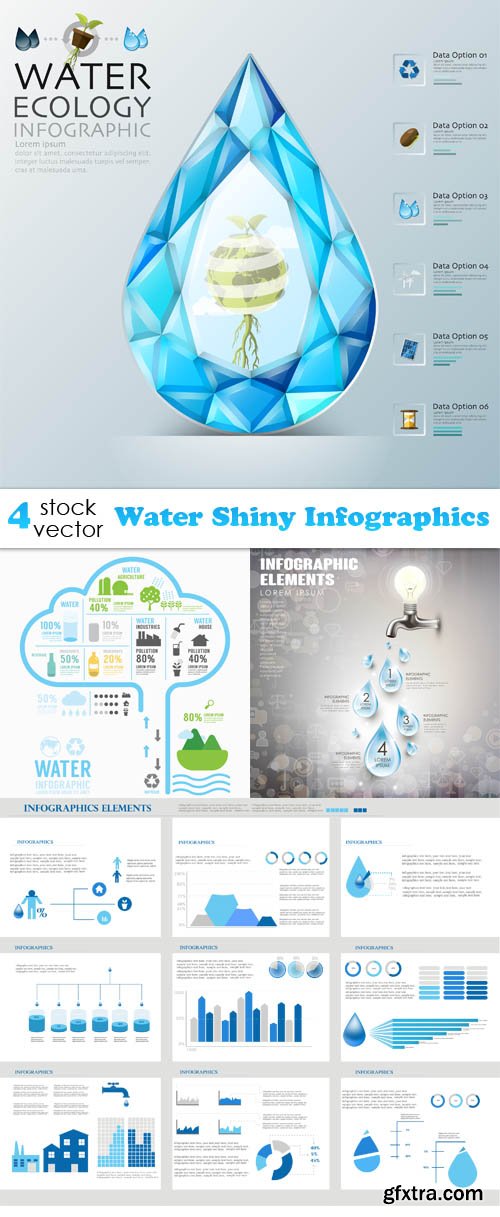 Vectors - Water Shiny Infographics