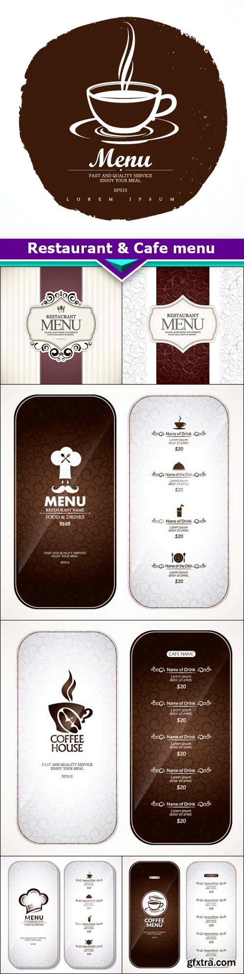 Restaurant &amp; Cafe menu 7x EPS 