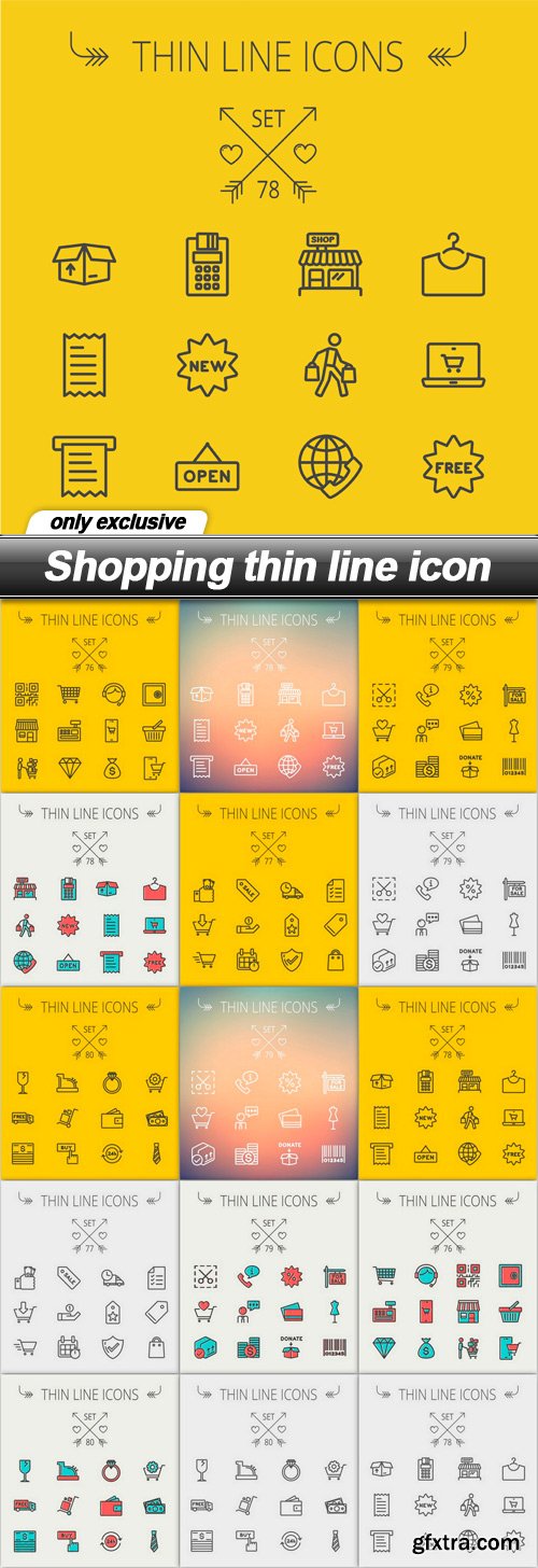 Shopping thin line icon - 15 EPS