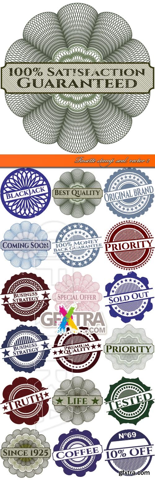 Rosette stamp seal vector 2