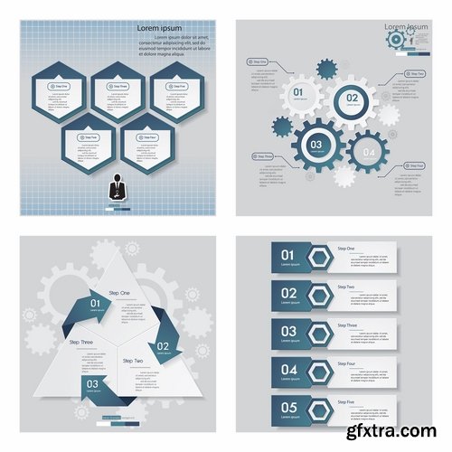 Collection of vector image conceptual business infographics #8-25 Eps