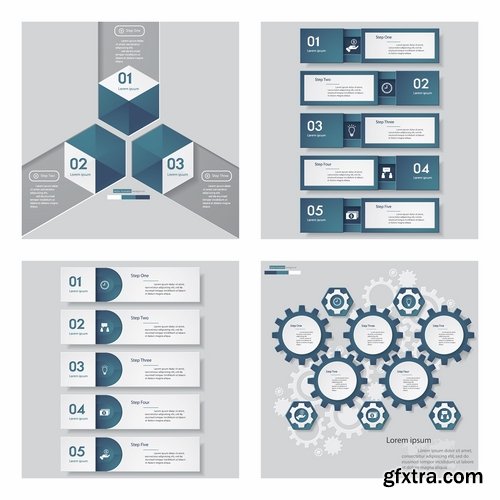 Collection of vector image conceptual business infographics #8-25 Eps