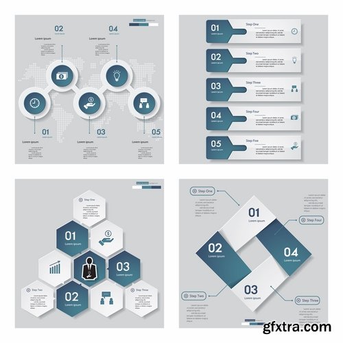 Collection of vector image conceptual business infographics #8-25 Eps