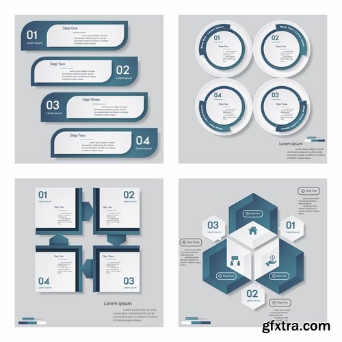 Collection of vector image conceptual business infographics #8-25 Eps