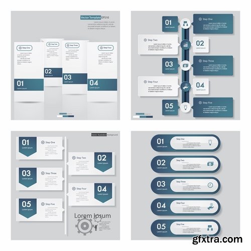 Collection of vector image conceptual business infographics #8-25 Eps