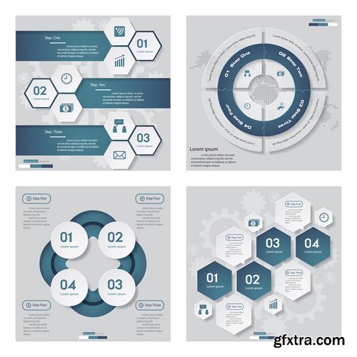 Collection of vector image conceptual business infographics #8-25 Eps