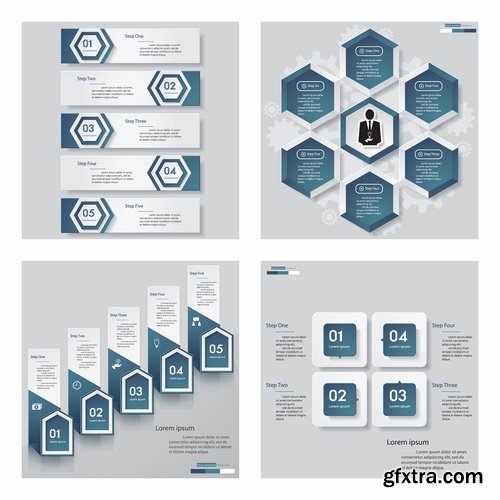 Collection of vector image conceptual business infographics #8-25 Eps