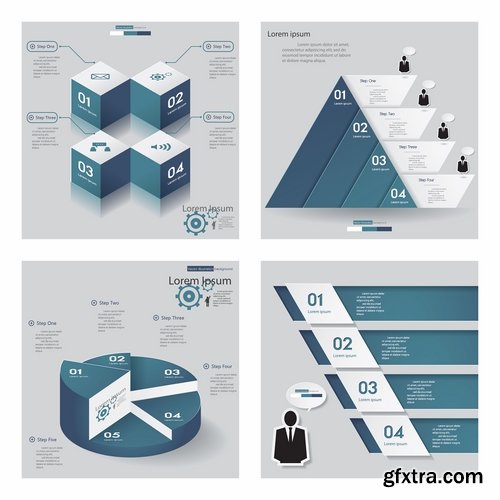 Collection of vector image conceptual business infographics #8-25 Eps