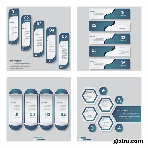 Collection of vector image conceptual business infographics #8-25 Eps