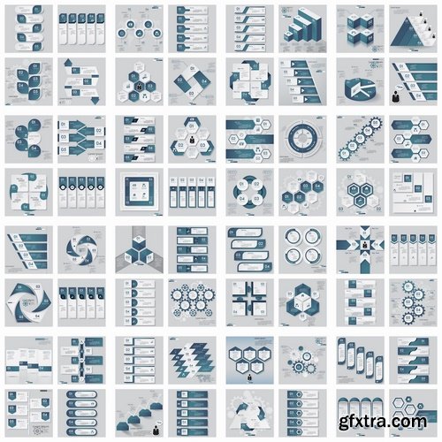 Collection of vector image conceptual business infographics #8-25 Eps