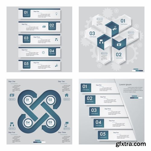 Collection of vector image conceptual business infographics #8-25 Eps