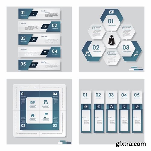 Collection of vector image conceptual business infographics #8-25 Eps