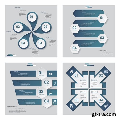 Collection of vector image conceptual business infographics #8-25 Eps