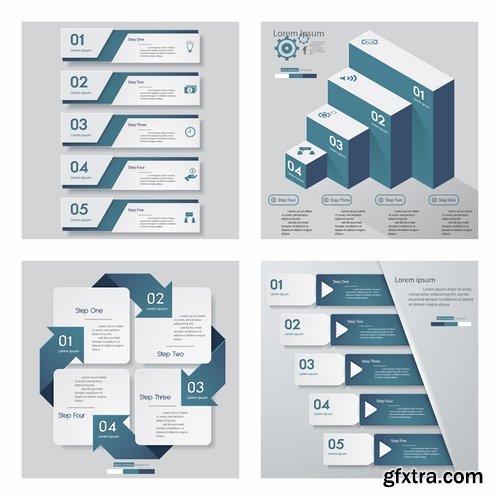 Collection of vector image conceptual business infographics #8-25 Eps