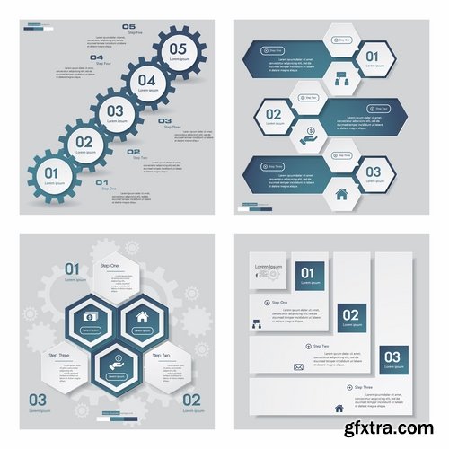 Collection of vector image conceptual business infographics #8-25 Eps