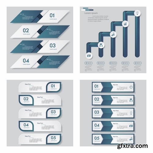 Collection of vector image conceptual business infographics #8-25 Eps