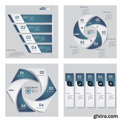 Collection of vector image conceptual business infographics #8-25 Eps