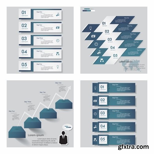 Collection of vector image conceptual business infographics #8-25 Eps