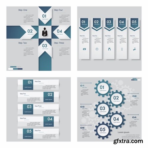 Collection of vector image conceptual business infographics #8-25 Eps