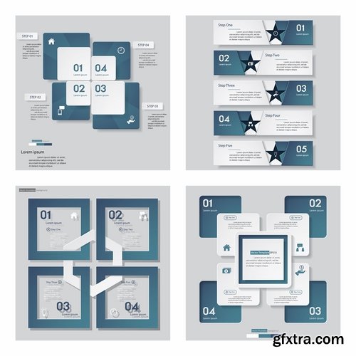 Collection of vector image conceptual business infographics #8-25 Eps