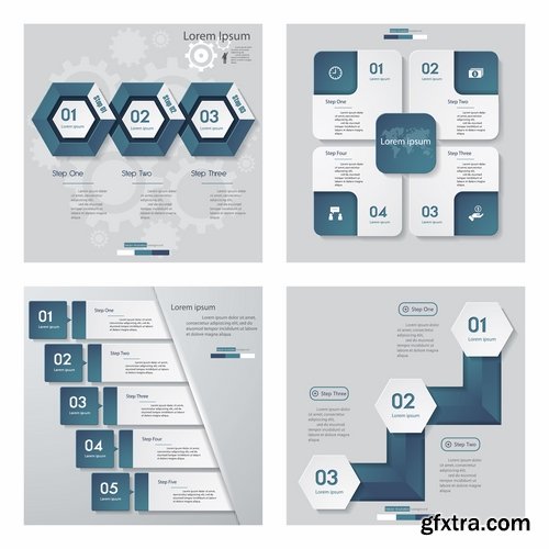 Collection of vector image conceptual business infographics #8-25 Eps