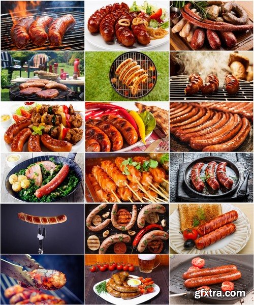 Collection of delicious fried sausage grill fire barbecue food 25 HQ Jpeg