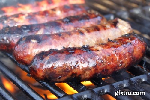 Collection of delicious fried sausage grill fire barbecue food 25 HQ Jpeg