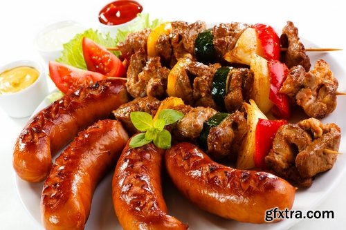 Collection of delicious fried sausage grill fire barbecue food 25 HQ Jpeg