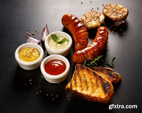 Collection of delicious fried sausage grill fire barbecue food 25 HQ Jpeg