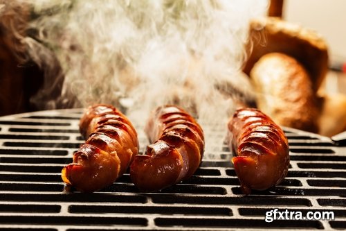 Collection of delicious fried sausage grill fire barbecue food 25 HQ Jpeg