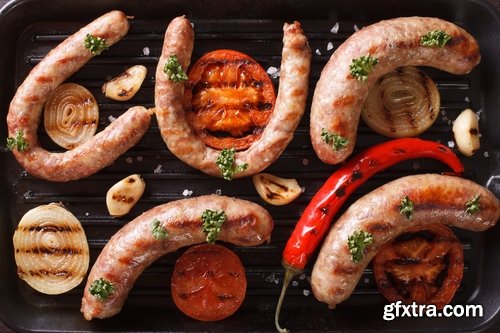 Collection of delicious fried sausage grill fire barbecue food 25 HQ Jpeg