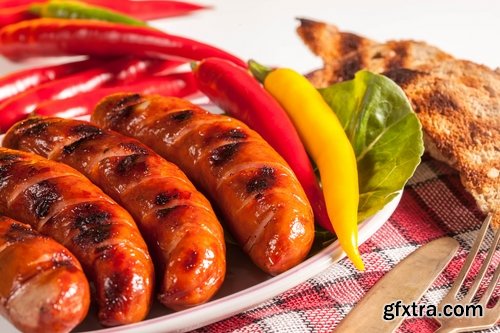 Collection of delicious fried sausage grill fire barbecue food 25 HQ Jpeg